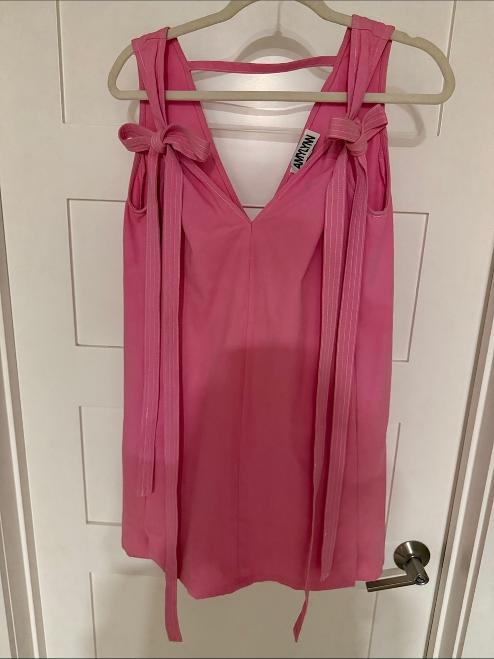 AMYMYN Pink Tie-Shoulder Mini Dress